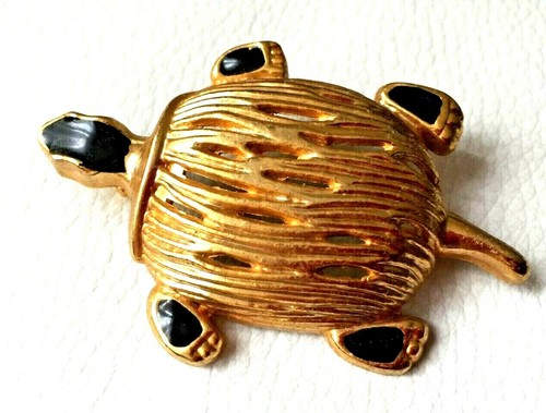 Grande broche vintage tortue - grande,