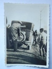 TRIESTE auto 1930 incidente gomma pneumatico vecchia foto old photo car  * 1