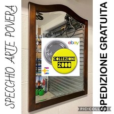 SPECCHIO IN LEGNO NOCE IN ARTE POVERA BAGNO CAMERA DA LETTO OTTIME CONDIZIONI