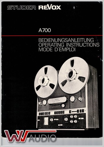 Studer revox a700 - revox, manuale