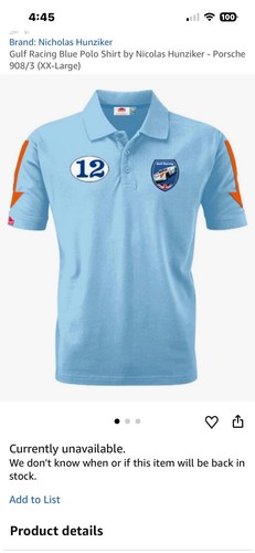 Polo blu vintage gulf - blu, racing