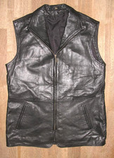 Lungo Amtmann Donne- Gilet IN Pelle / Cuoio Liscio Nero Tgl 44