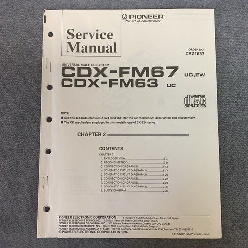 Pioneer cdx fm67 fm63 - cdx-fm67, cdx-fm63