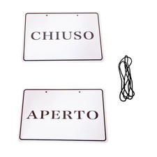 Cartello Elegante Aperto Chiuso in Legno incluso cordoncino Insegna per Negozio