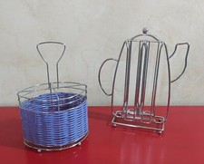 LOTTO Porta Capsule Caffè in acciaio cromato + Porta Mestoli/Porta Posate USATO