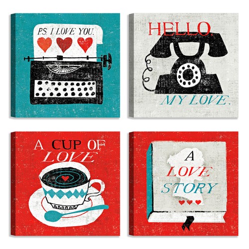 Set quadri love - di, 4