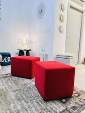 2 Puff Velluto Rosso 48x38cm