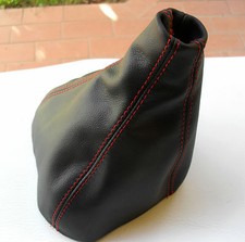 MERCEDES VITO VIANO W639  CUFFIA CAMBIO VERA PELLE NERA cuciture rosse