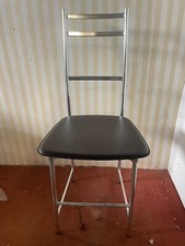 SEDIA YCAMI IN ALLUMINIO E SEDUTA IN CUOIO MARRONE NUOVA (disponibile coppia )