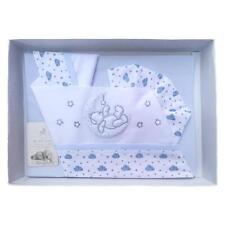 Set 3 pezzi regalo bimbo neonato corredo culla 100% cotone lenzuolo federa