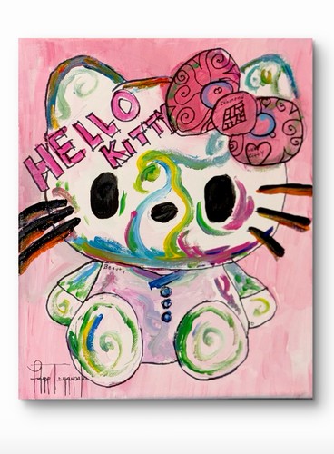 Quadro olio pop - art, "hello