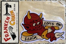 Hot Rod Racing Patch Distintivo Fatto a Mano Punto Catena Ricamato Tatuaggio Diavolo Fortuna