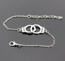 Ciondolo Manette Argento Libertà Donna Donna Ragazze Moda Catena Braccialetto Caviglia
