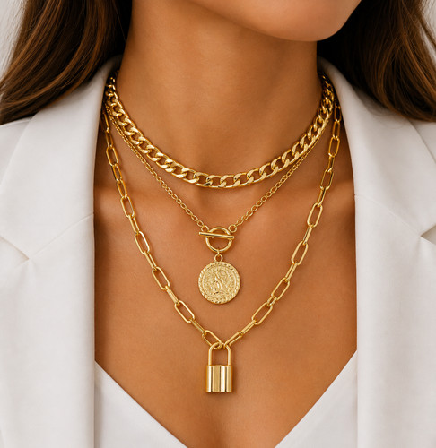 Collana grande grossa - , placcata