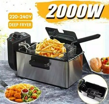 Friggitrice 3,0L Olio Acciaio Inox Professionale Termostato Cestello Estraibile