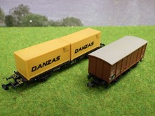 Minitrix N carrello portacontainer + carro merci Ged (VE) C1360