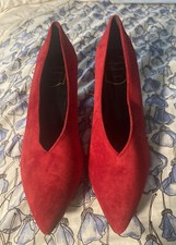 Decolte Roger Vivier 38 rosse scamosciate tacco nuove senza scatola modello pavimento