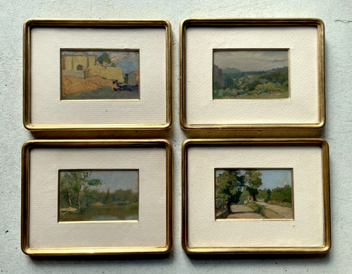 Lotto piccoli dipinti a - lotto, 4