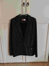 giacca di lana grigio scuro in lurex taglia 46 marca Anima Gemella