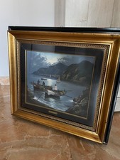 3 Quadri olio su tela  Raffigurante Marina Con Pescatori - Galanti