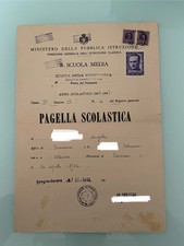 Pagella Scuola Media Governativa Anno 1946/47 Sampierdarena Genova