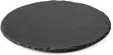 Vassoio Piatto rotondo in Ardesia Nero 20 cm Pietra Naturale da Cucina per Sushi