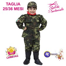 COSTUME VESTITO DI CARNEVALE MILITARE SOLDATO 25/36 MESI PEGASUS 2019