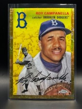 23 Topps Plati Anni Roy Campanella Brooklyn Dodgers Toile Crema Oro Rifrattore #