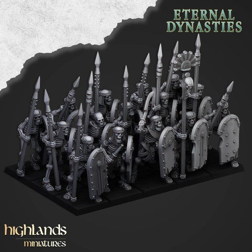 Ancient skeletons with - with, spears