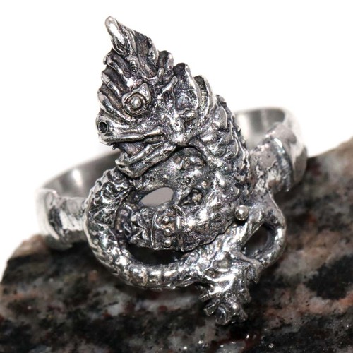 Anello drago gotico placcato