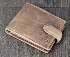 PORTAFOGLI UOMO IN PELLE 100% ORIGINALE VERO CACCIATORE MARRONE CHIARO NERO QUALITÀ PORTA CARTE