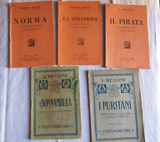 Vincenzo Bellini, lotto di 5 libretti d'Opera lirica antichi. Vedi descrizione.