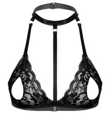 Black Open Nipple Hole Harness