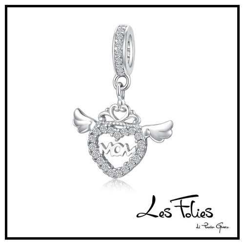 Charm mamma cuore mom ali - mamma,