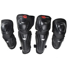 SET GINOCCHIERE E GOMITIERE PROTEZIONI GINOCCHIA MOTO CROSS MTB ENDURO QUAD NERO