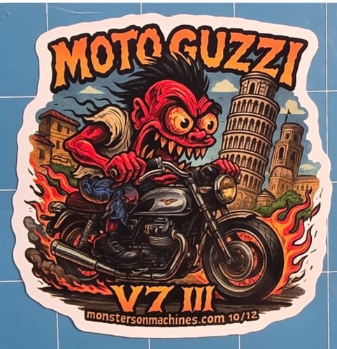 Moto guzzi iii 9x9cm - moto, v7