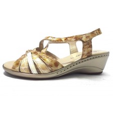 Sandalo donna beige - beige, zeppa