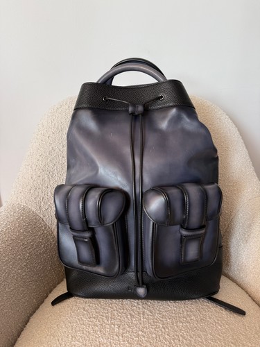Borsa zaino pelle blu - zaino,