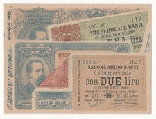 2 LIRE BIGLIETTO PUBBLICITARIO AMIDO BORACE BANFI  FDS - FDS