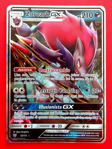 Carta pokemon zoroark - carta, gx