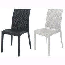 Sedia da Giardino in resina Similrattan Mod. BISTROT Colore Bianco