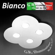 PLAFONIERA MODERNA A LED BIANCA 4 L. Ø43 LAMPADA DA SOFFITTO BAGNO CAMERA Cloud
