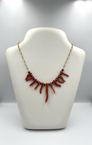 Collana etnica corallo rosso - collana,