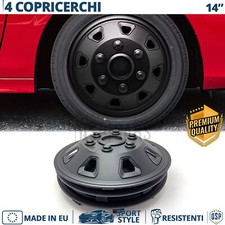 4 Copricerchi per Suzuki Alto 7 14'' Pollici Coppette Nere Design Fuoristrada
