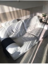 Divano 2/3 posti pelle bianca