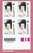 ITALIA 2025   Silvana Pampanini  QUARTINA con CODICE A BARRE Bassa Sinistra