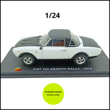 Modellino  Fiat 124 Abarth Rally 1972 scala 1:24 bianco nero DieCast statico