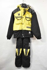 Tuta Sci Donna Tecnostar Nera E Gialla Tg 42 Vintage Salopette + Giacca