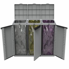 Pattumiera raccolta differenziata bidone rifiuti ECOLINE3 TERRY 3 ante resina