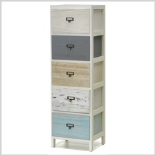 MOBILE CASSETTIERA LEGNO DI PAULOWNIA 5 CASSETTI ALTEZZA 96.5 CM ARREDAMENTO